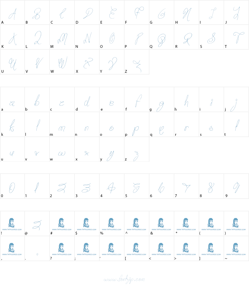Truly Yours Font Character